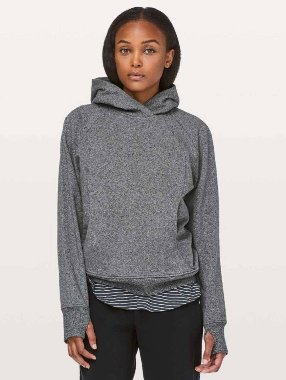 Lululemon Scuba Pullover Heathered Speckled Black Size 8